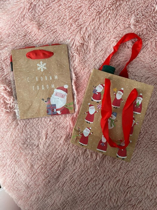 Фотография покупателя товара Пакет крафтовый вертикальный «Дедушка Мороз», S 12 × 15 × 5.5 см - Фото 2