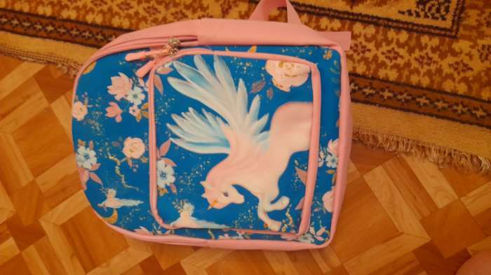 Фотография покупателя товара Рюкзак детский с карманом «Единорог в цветах», 30 х 22 х 10 см