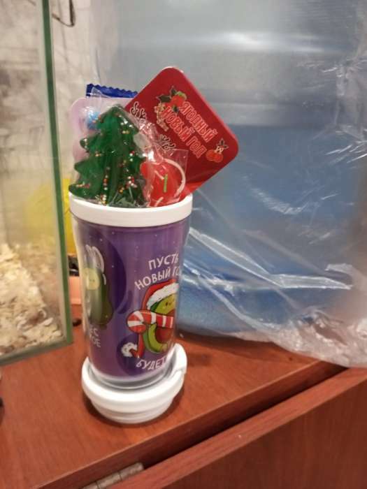 Фотография покупателя товара Термостакан новогодний пластиковый «Пусть год будет сладким», 250 мл - Фото 1