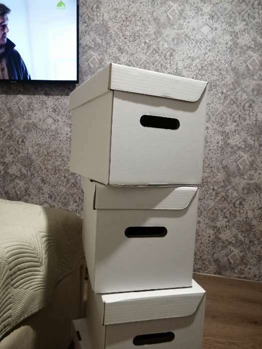 Фотография покупателя товара Коробка для хранения "А4", белая, 32,5 x 23,5 x 23,5 - Фото 7