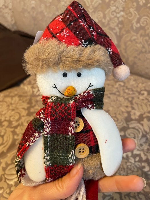 Фотография покупателя товара Мягкая игрушка "Дед Мороз в клетку" 8х30 см, красный - Фото 2