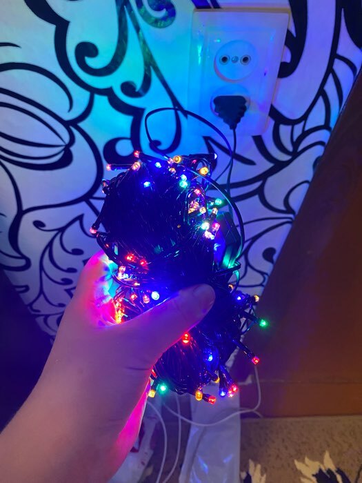 Фотография покупателя товара Гирлянда «Нить» 5 м, IP20, прозрачная нить, 50 LED, 8 режимов, 220 В, свечение белое - Фото 168