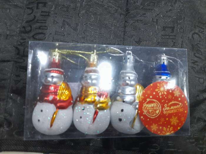 Фотография покупателя товара Ёлочные игрушки 4 шт. «Дружные снеговички», 3.5×6 см, МИКС - Фото 14