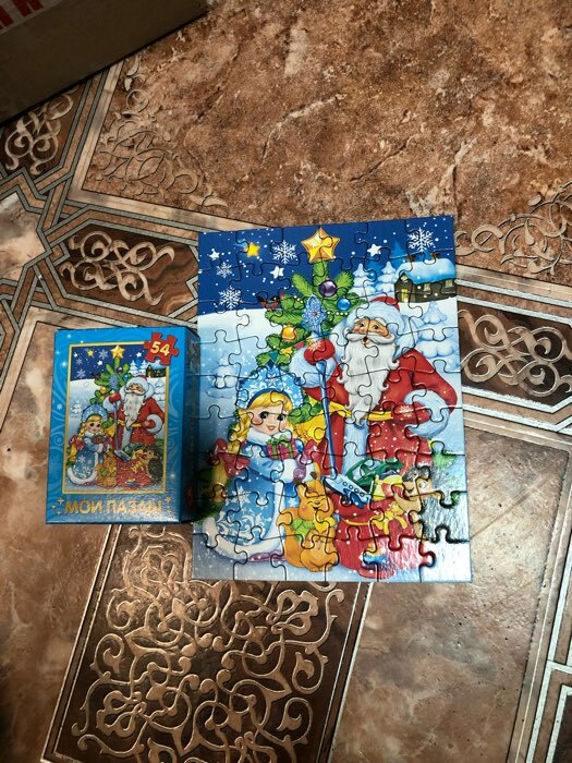 Фотография покупателя товара Пазл детский «Дедушка Мороз и Снегурочка», 54 элемента - Фото 4