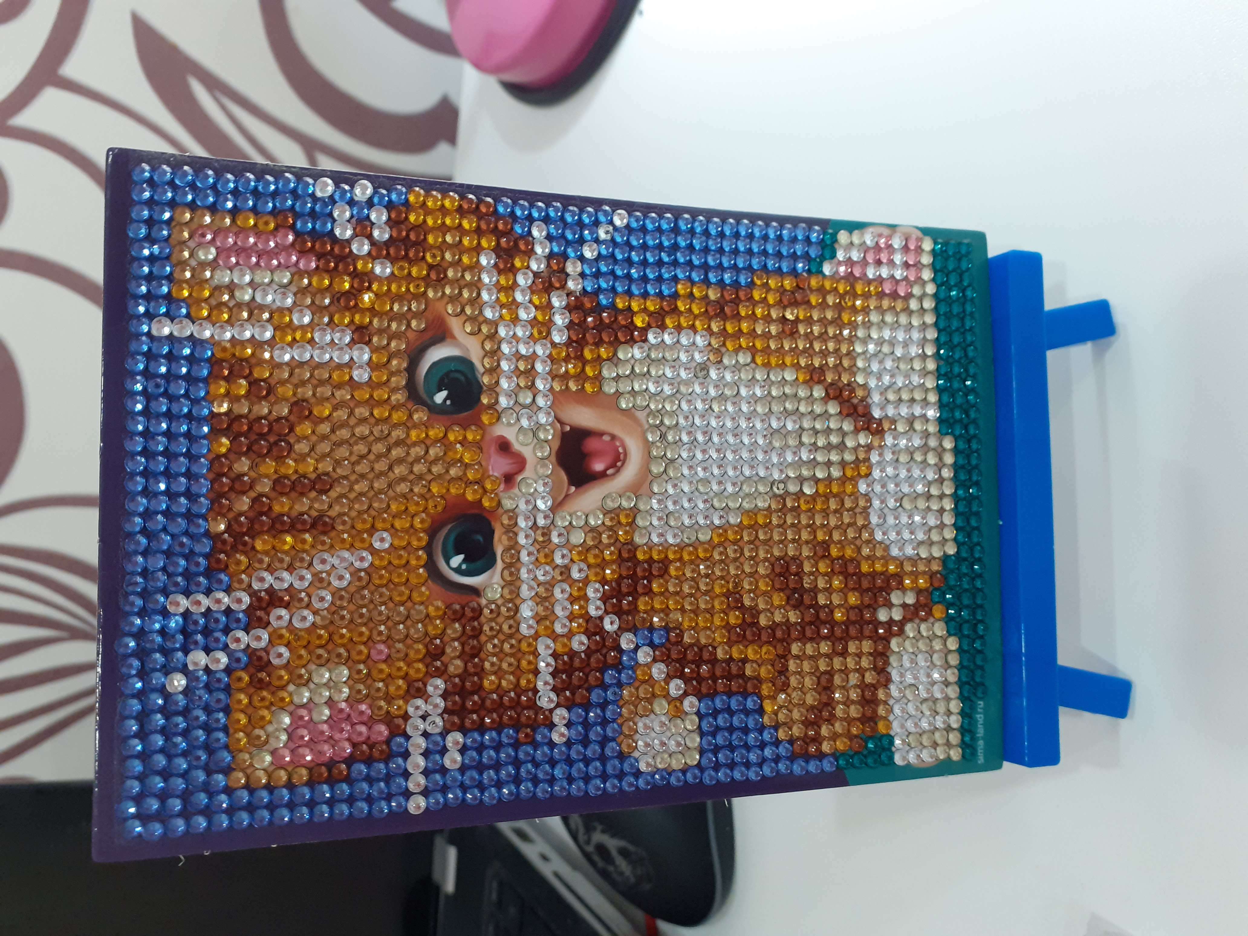 Фотография покупателя товара Алмазная мозаика для детей «Милый котик» + ёмкость, стержень с клеевой подушечкой, 10х15 см - Фото 4