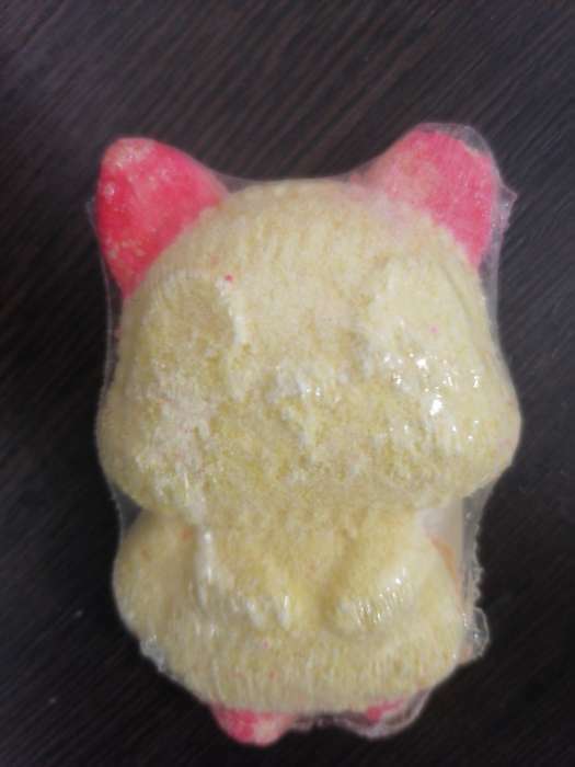 Фотография покупателя товара Бомбочка для ванн «Котёнок», персик, 60 г - Фото 2