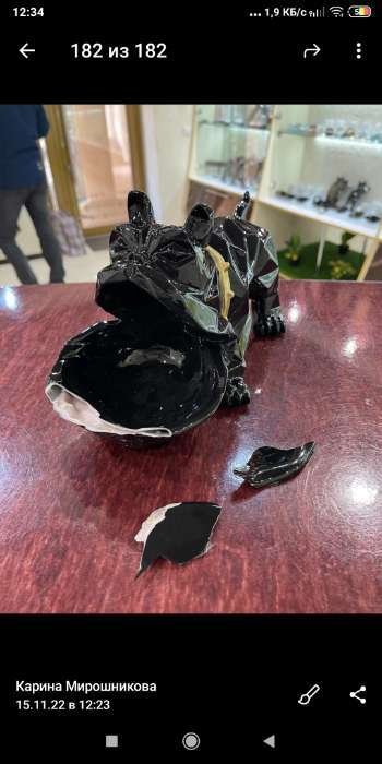 Фотография покупателя товара Подставка конфетница "Английский  бульдог" черный 27х17х27см - Фото 2