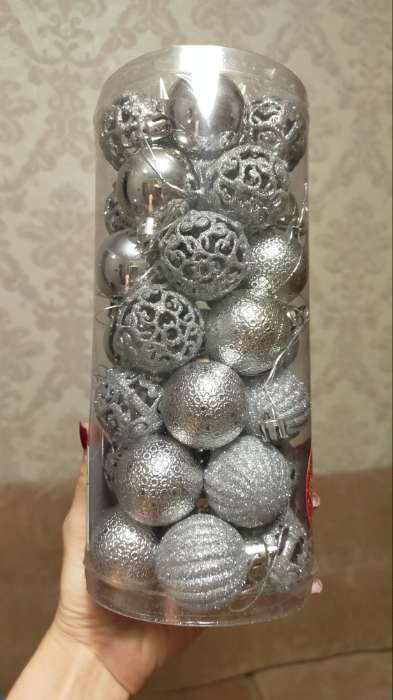 Фотография покупателя товара Ёлочные игрушки «Феерия», шары новогодние, d=4 см, набор 35 шт., синий - Фото 3