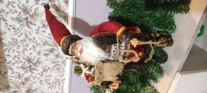 Фотография покупателя товара Дед Мороз "В красном тулупе с фонарём" 30 см - Фото 2