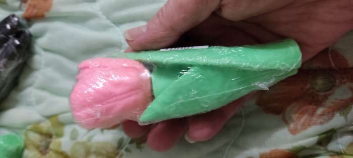 Фотография покупателя товара Фигурное мыло "Тюльпан на ножке" розовый, 90гр - Фото 2