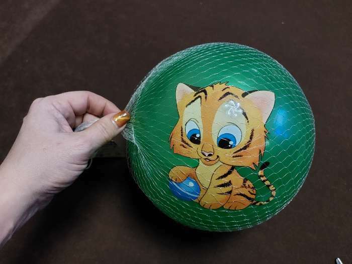 Фотография покупателя товара Мяч детский ZABIAKA «Тигруля», d=22 см, 60 г, цвет МИКС - Фото 1