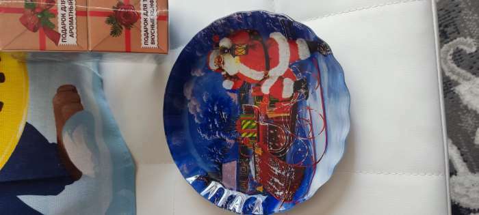 Фотография покупателя товара Блюдо стеклянное сервировочное Доляна «Дед Мороз», d=19 см - Фото 15