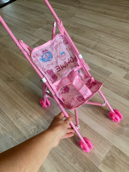 Фотография покупателя товара Кукольная коляска-трость, пластиковый каркас - Фото 2