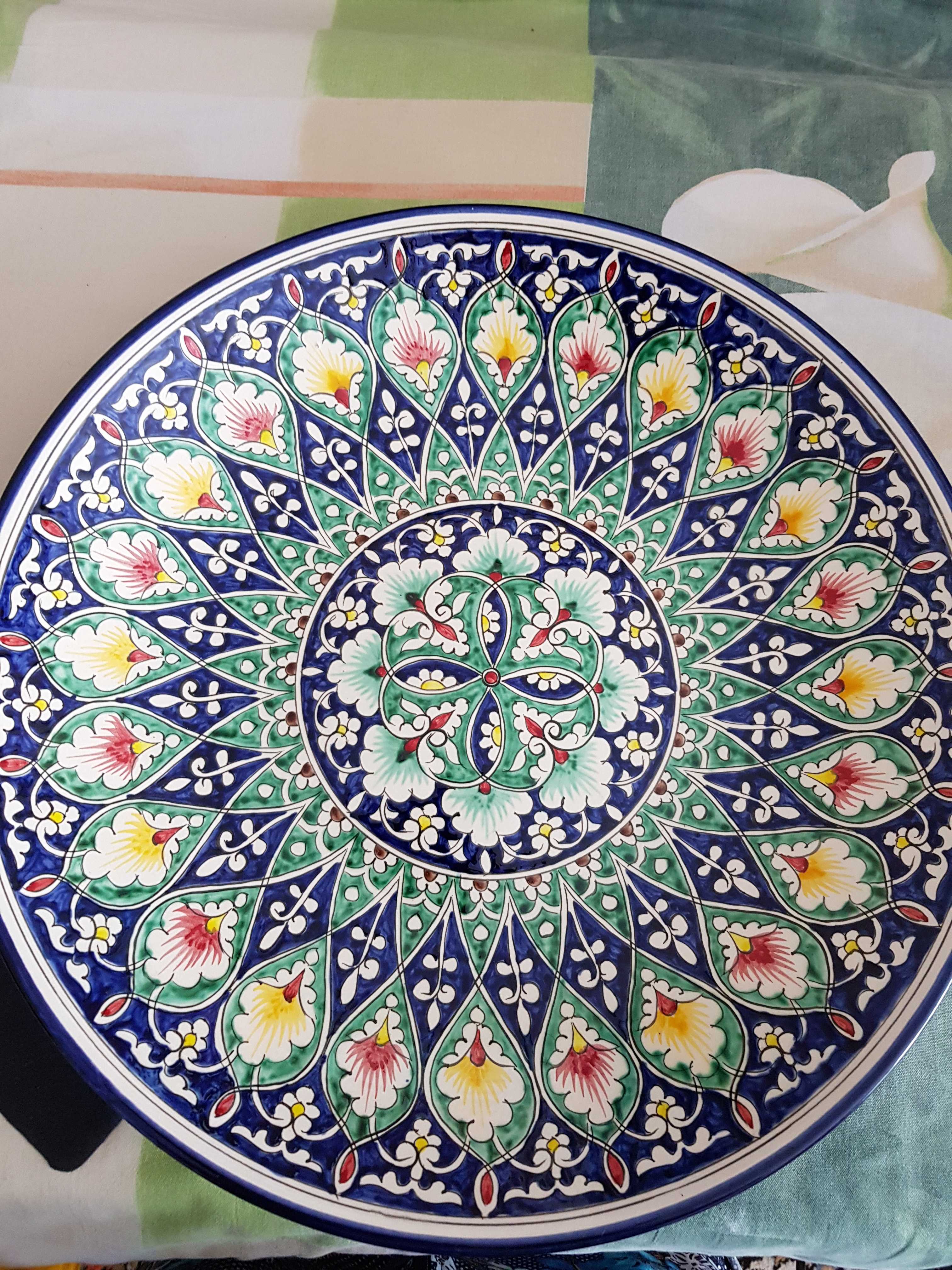 Фотография покупателя товара Ляган Риштанская Керамика "Цветы", 41 см, синий - Фото 1