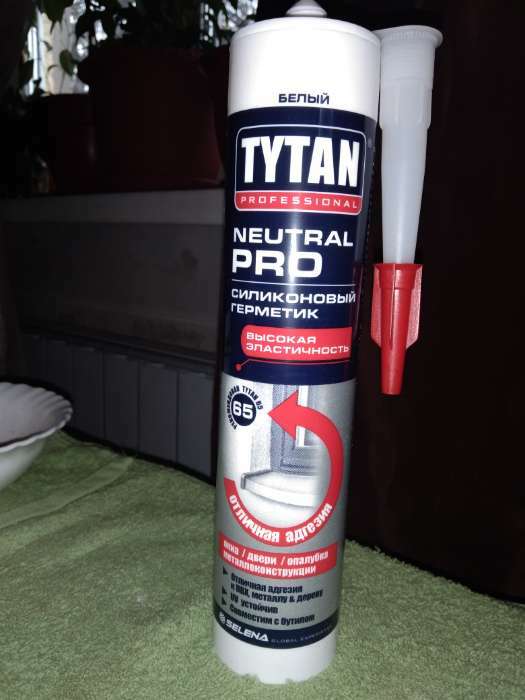 Фотография покупателя товара Герметик Tytan Professional 93572, силиконовый, нейтральный, белый, 310 мл - Фото 1