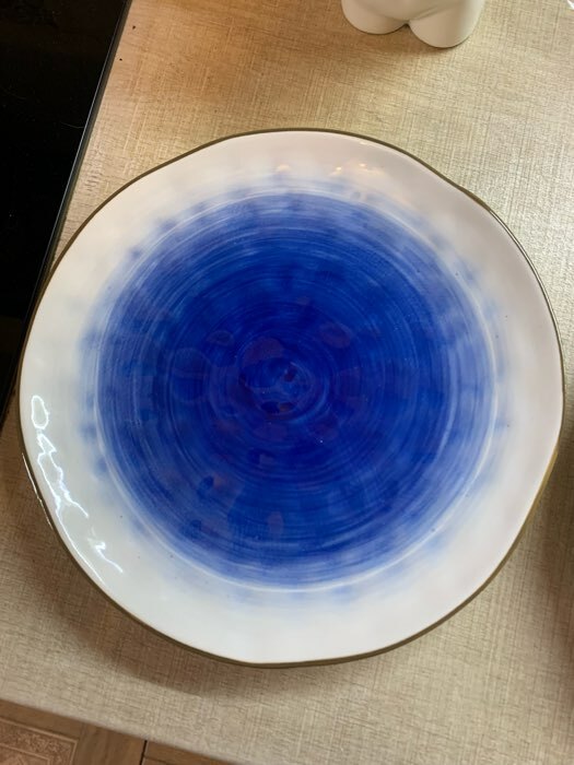Фотография покупателя товара Тарелка керамическая Доляна «Космос», d=21,8 см, цвет синий - Фото 2