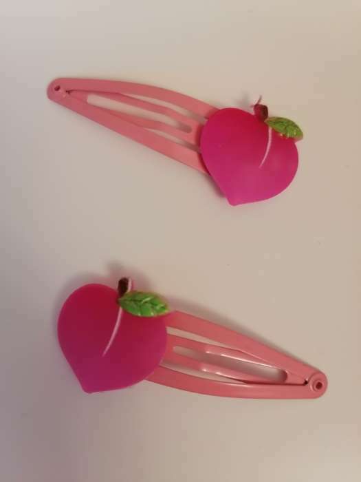 Фотография покупателя товара Невидимка для волос "Яблочки" (набор 2 шт) 6 см, красный - Фото 1