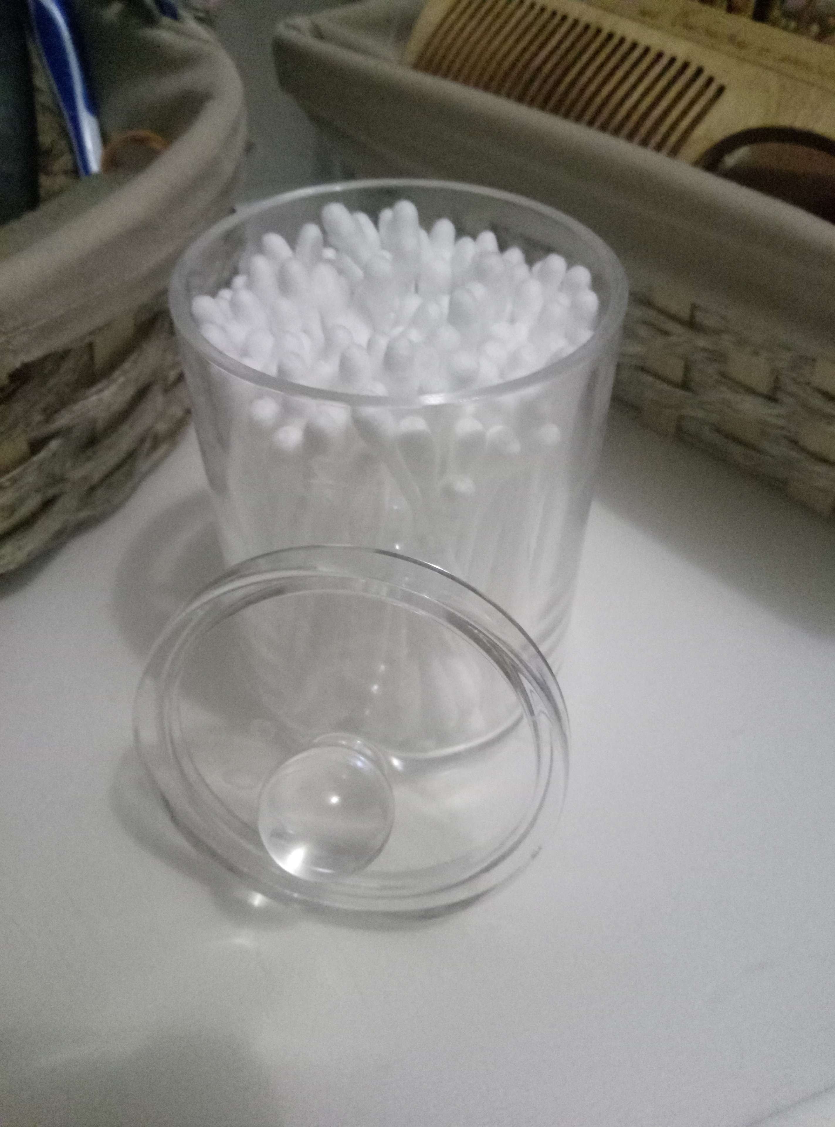 Фотография покупателя товара Органайзер для хранения ватных палочек, с крышкой, 7 × 11,5 см, в картонной коробке, цвет прозрачный - Фото 4