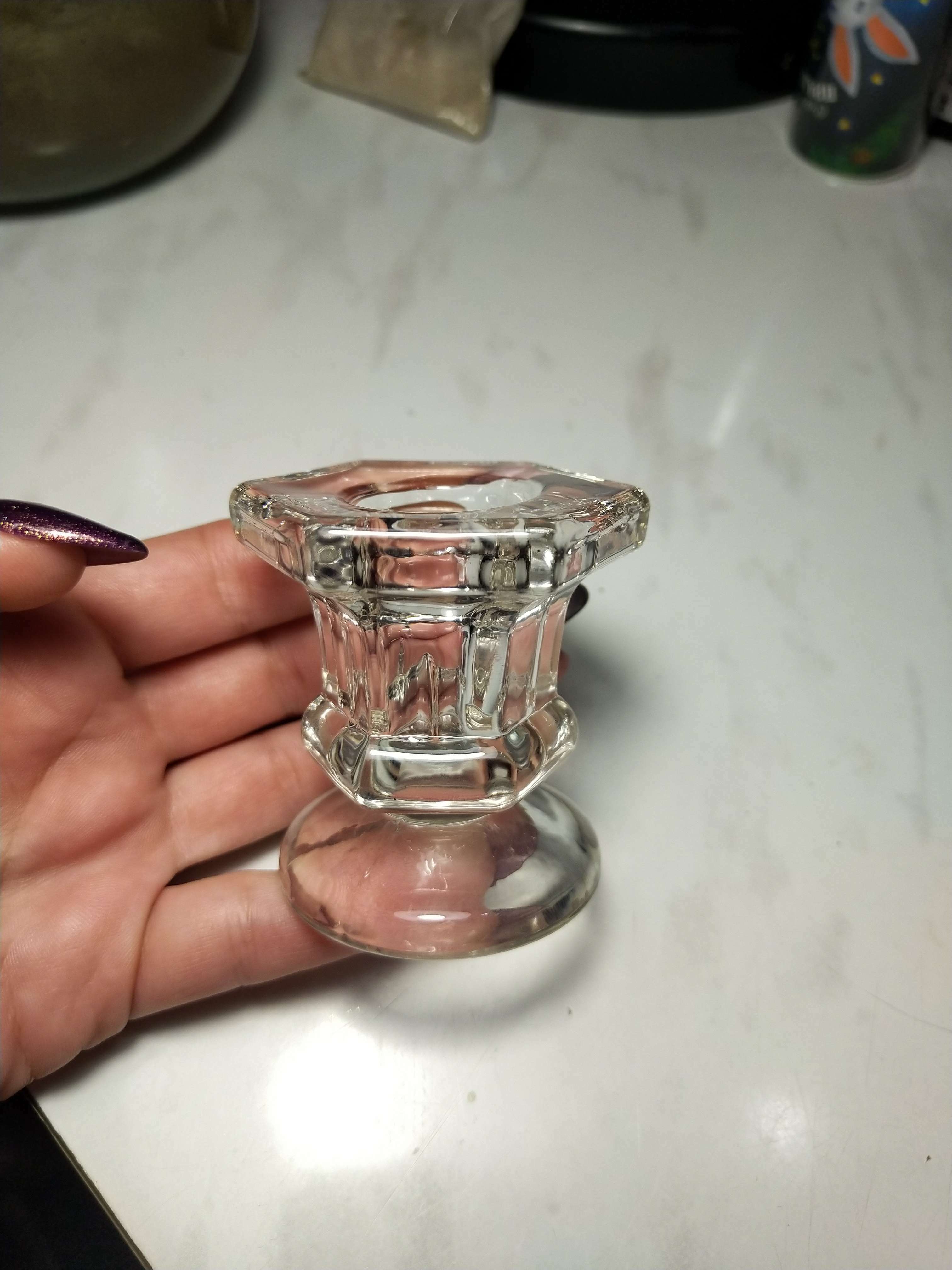 Фотография покупателя товара Подсвечник стекло на 1 свечу "Юнона", прозрачный 6х5х4,5 см