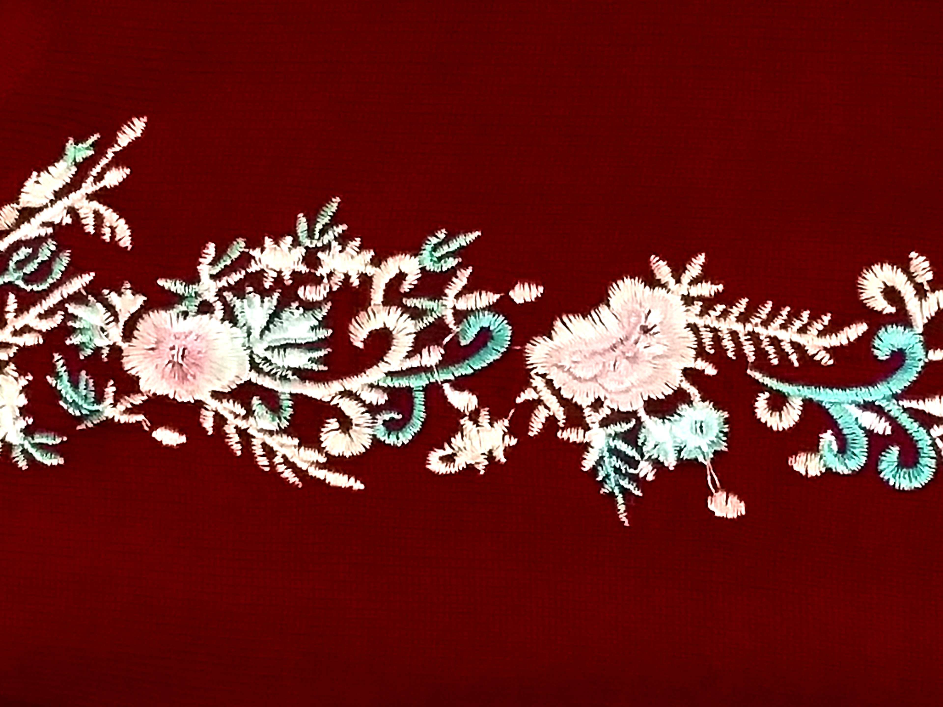 Фотография покупателя товара Платье вязаное вышивка, размер 42, цвет бордо