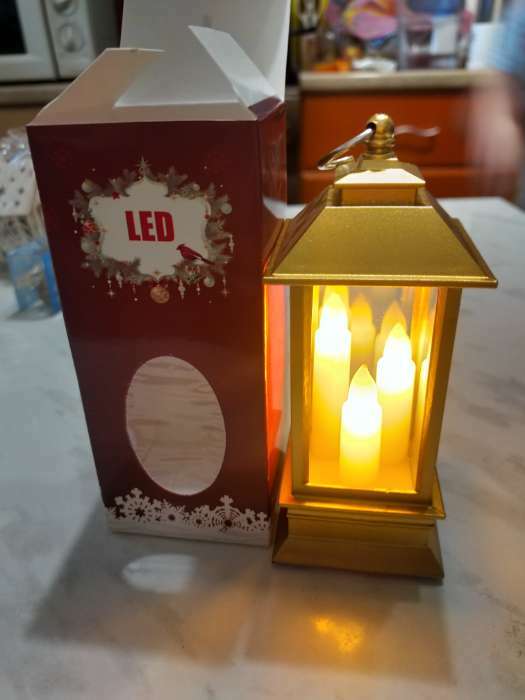 Фотография покупателя товара Светодиодная фигура «Белый фонарь со свечками» 5.5 × 13 × 5.5 см, пластик, батарейки AG13х3, свечение тёплое белое - Фото 15
