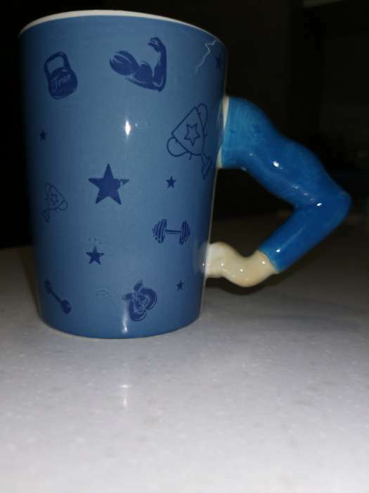Фотография покупателя товара Кружка керамическая «Самый сильный», 400 мл, цвет голубой - Фото 2