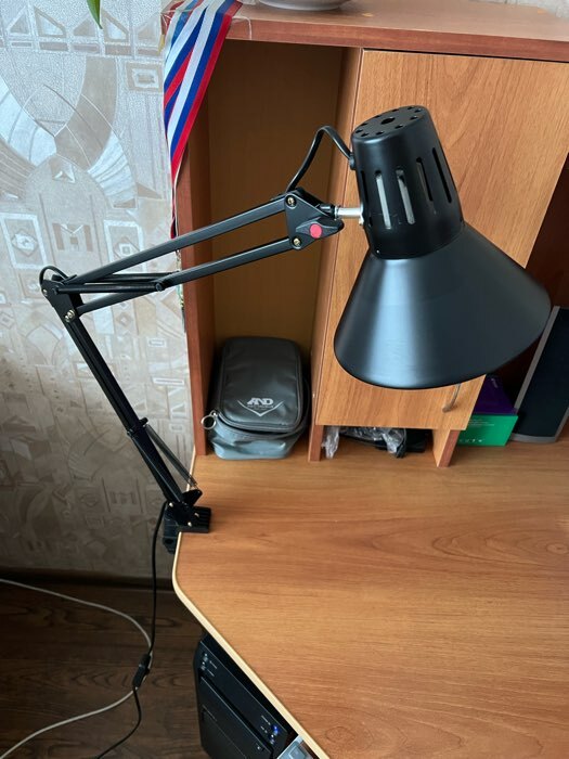 Фотография покупателя товара Лампа на зажиме 101 "Сорес, белая" E27 40W RISALUX - Фото 4