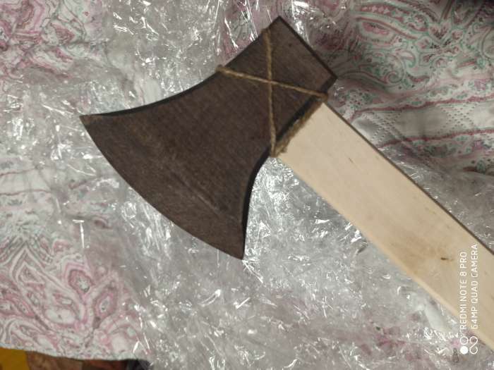 Фотография покупателя товара Сувенирное деревянное оружие "Топор Охотничий", 43 см, массив бука - Фото 1