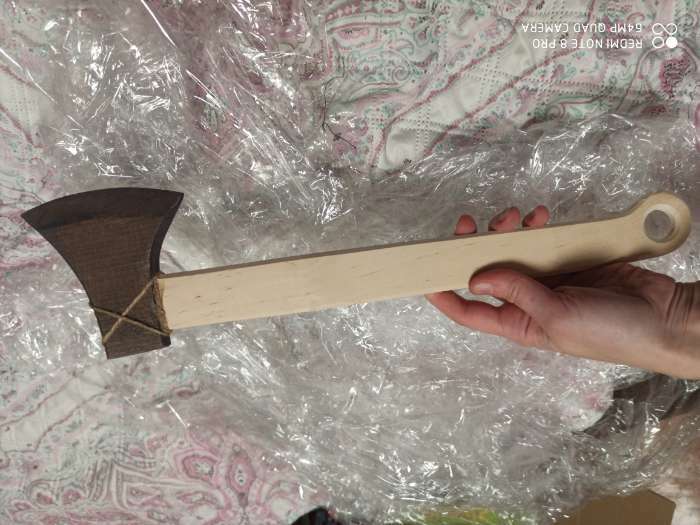 Фотография покупателя товара Сувенирное деревянное оружие "Топор Охотничий", 43 см, массив бука - Фото 2