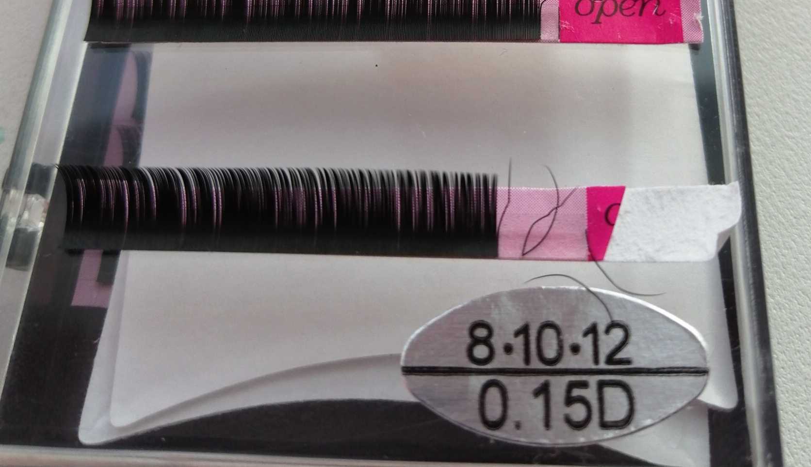 Фотография покупателя товара Набор ресниц для наращивания, 8, 10, 12 мм, толщина 0,15 мм, изгиб D, 12 рядов, цвет чёрный - Фото 1