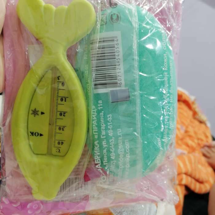 Фотография покупателя товара Термометр "Рыбка",  Luazon, детский, для воды, пластик, 15.5 см, микс - Фото 4