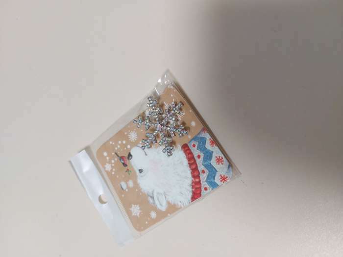 Фотография покупателя товара Брошь новогодняя "Снежинка" малая, цвет радужный в серебре - Фото 5