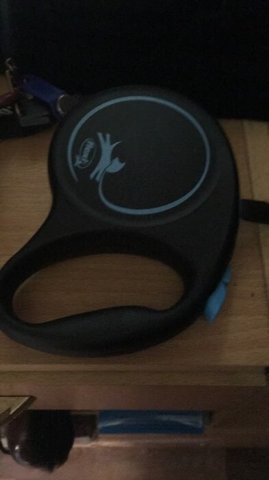 Фотография покупателя товара Рулетка Flexi Black Design L (до 50 кг) 5 м лента, чёрный/синий - Фото 1