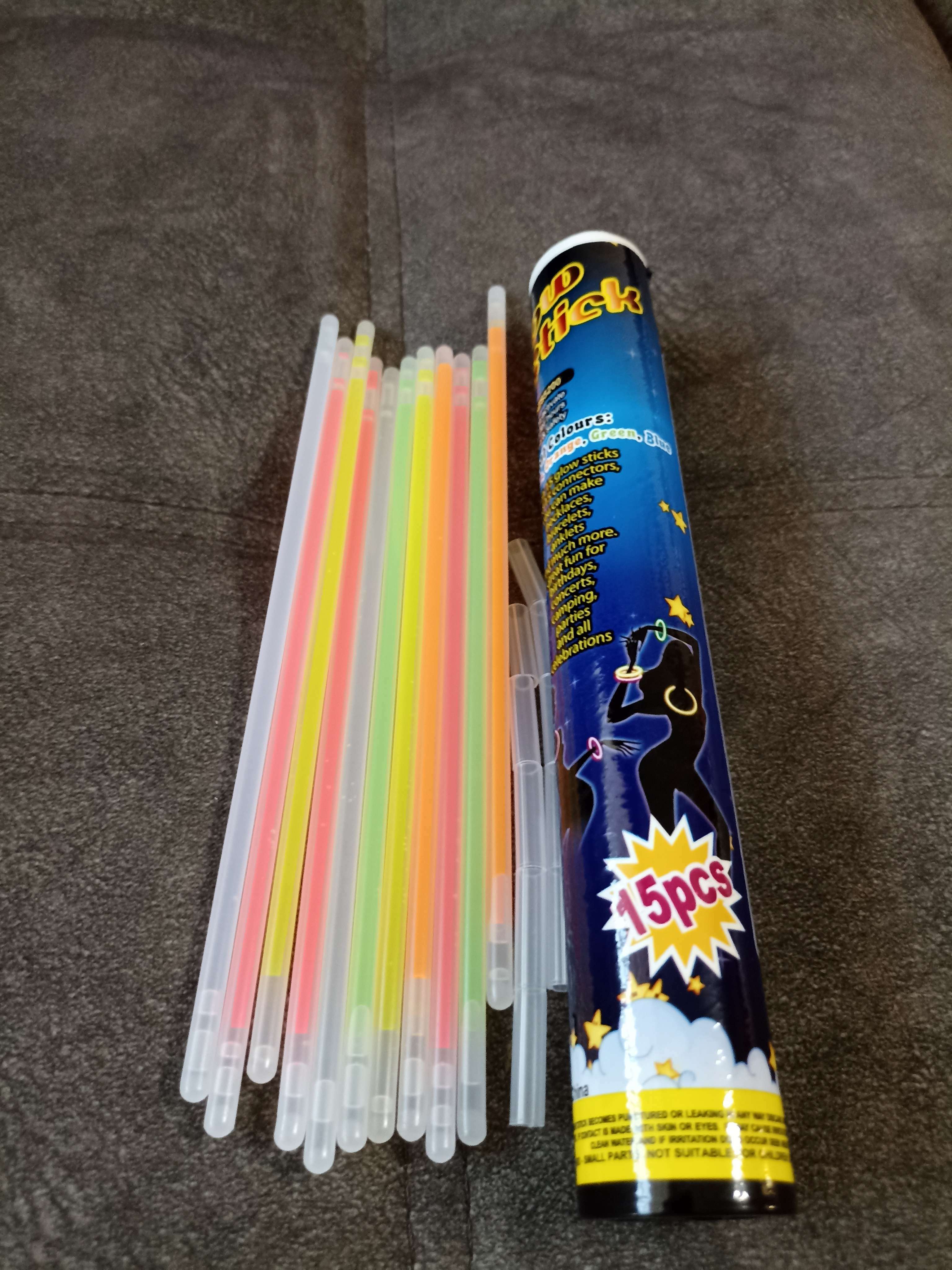 Фотография покупателя товара Неоновые палочки, набор 15 шт., цвета МИКС