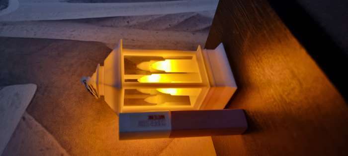 Фотография покупателя товара Светодиодная фигура «Белый фонарь со свечками» 5.5 × 13 × 5.5 см, пластик, батарейки AG13х3, свечение тёплое белое - Фото 13