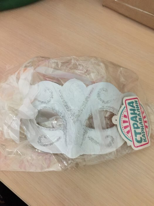 Фотография покупателя товара Карнавальная маска с узором, с цветком, цвет белый - Фото 1
