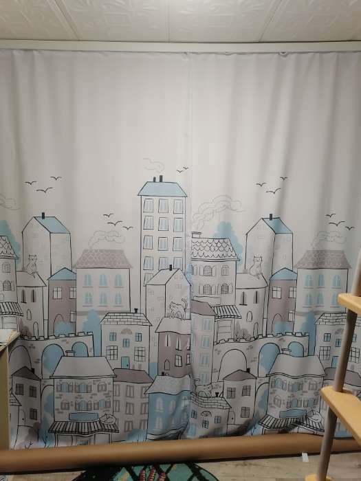 Фотография покупателя товара Комплект штор "Этель" Sweet home blue 145*260 см-2 шт, 100% п/э, 140 г/м2 - Фото 1