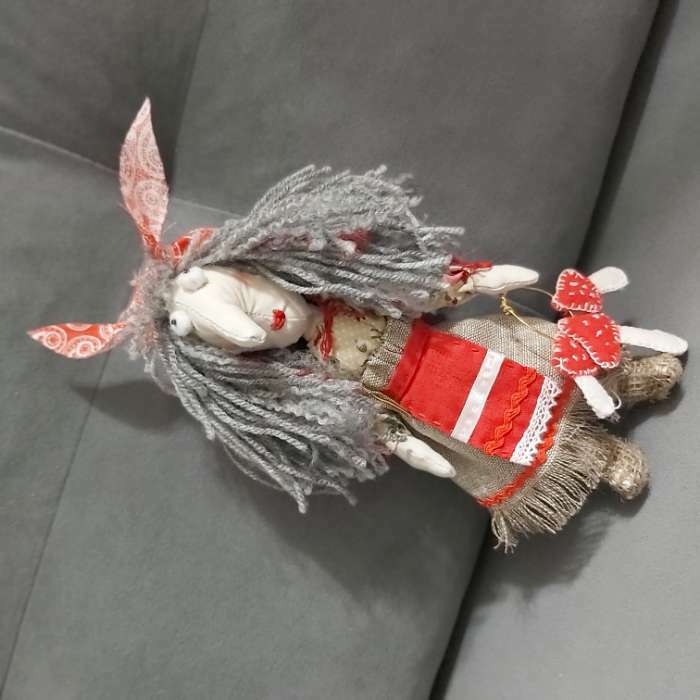 Фотография покупателя товара Набор для изготовления игрушки из льна и хлопка с волосами из пряжи «Баба Яга», 21 см - Фото 1