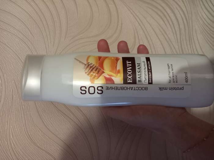 Фотография покупателя товара Бальзам для волос ECOandVIT SOS "Питательный, Яичный с медом", 400 мл