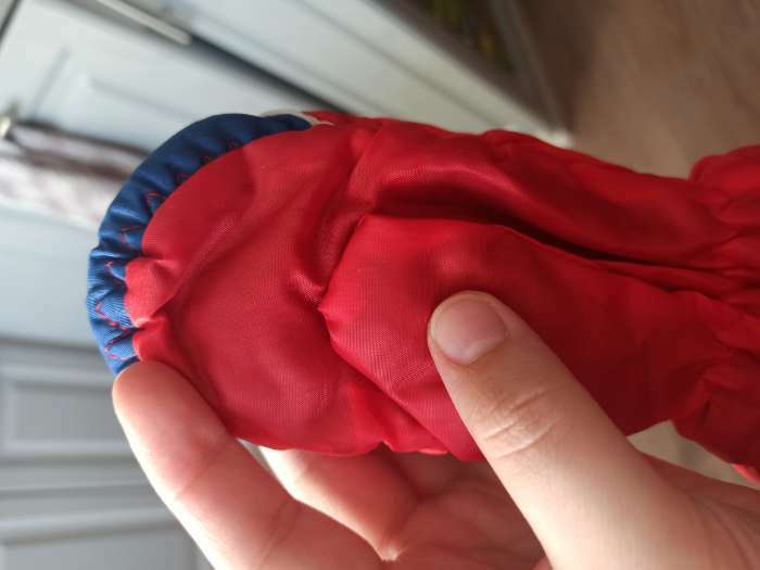 Фотография покупателя товара Варежки зимние детские MINAKU, цв.красный/синий, р-р 15 (16 см)