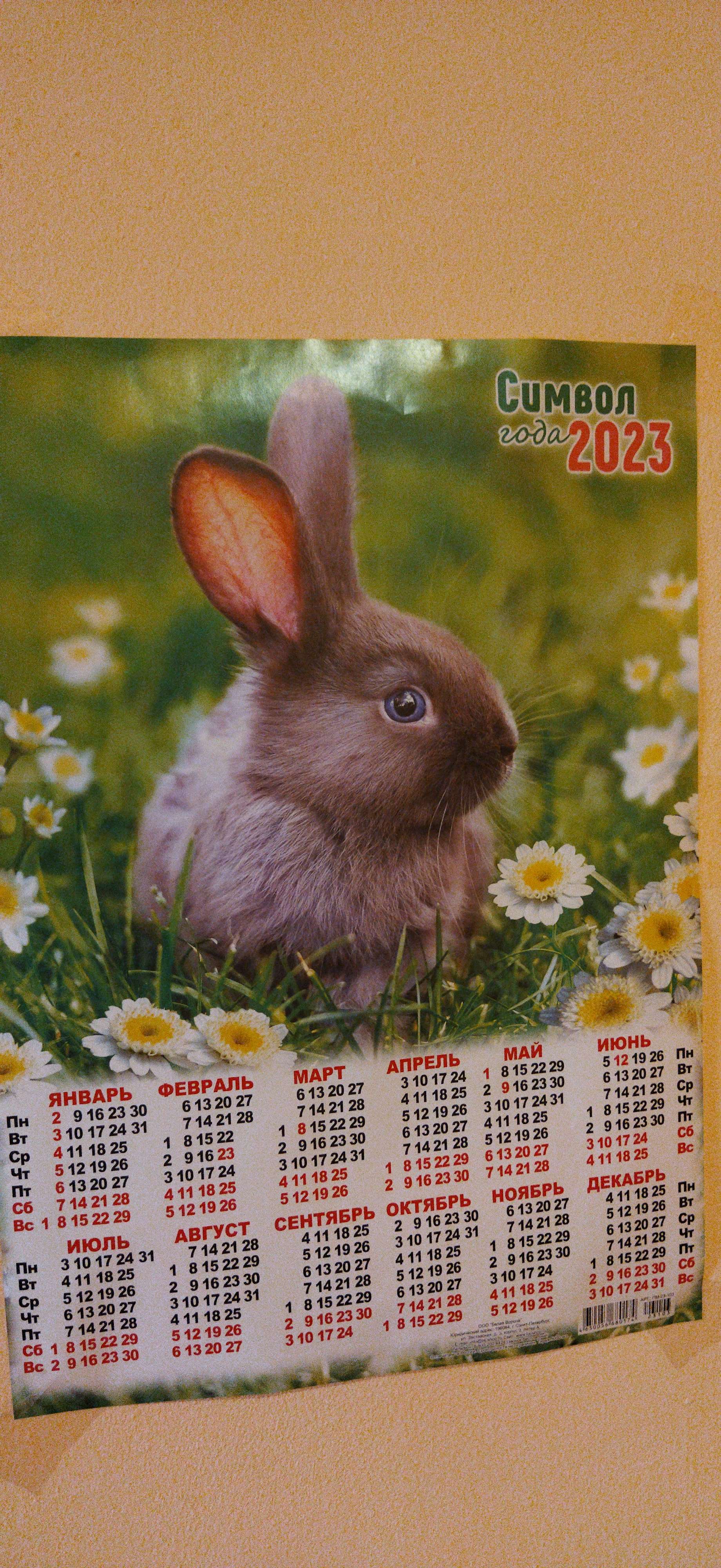 Фотография покупателя товара Календарь листовой "Символ Года 2023 - 16" 2023 год, бумага, А3 - Фото 1