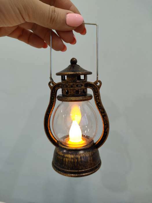Фотография покупателя товара Светодиодная фигура «Серебристый фонарь» 8 × 12 × 6 см, пластик, батарейки AG13х3, свечение тёплое белое - Фото 8