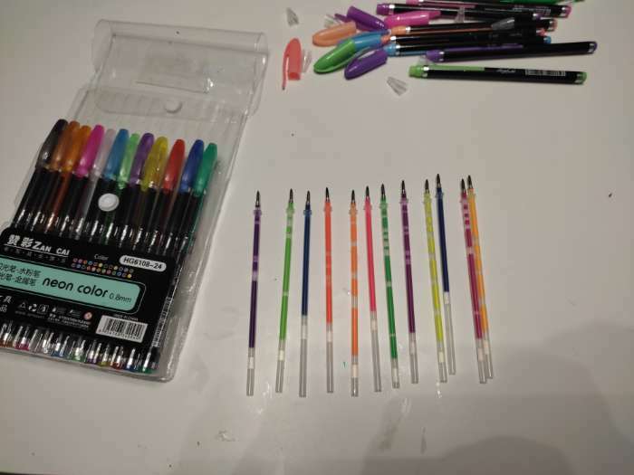 Фотография покупателя товара Набор гелевых ручек, 24 цвета, корпус с рисунком, в блистере на кнопке - Фото 9
