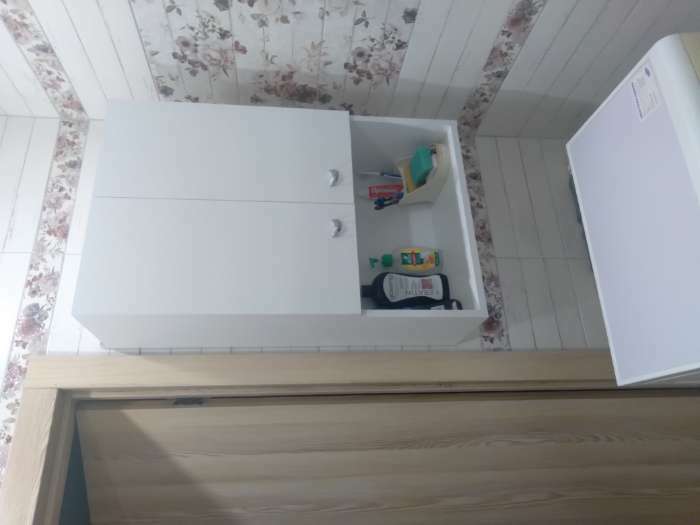 Фотография покупателя товара Шкаф для ванной комнаты "Вега 5004" белый, 50 х 24 х 80 см - Фото 3