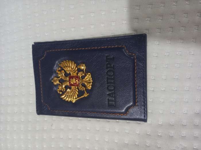 Фотография покупателя товара Обложка для паспорта, цвет синий - Фото 2