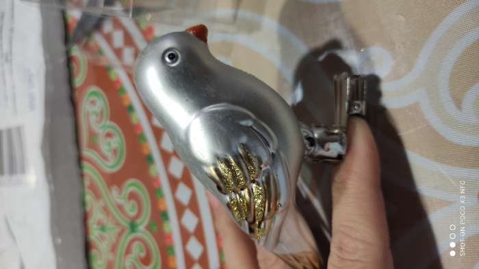 Фотография покупателя товара Украшение ёлочное "Воробушек" (набор 2 шт) 9х4 см серебро