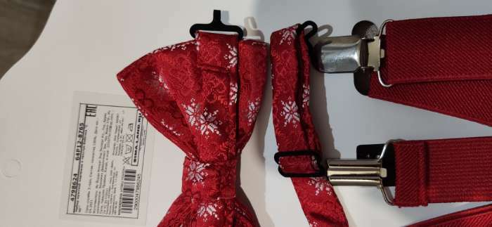 Фотография покупателя товара Набор мужской KAFTAN подтяжки и галстук-бабочка "Крутой Санта" - Фото 3