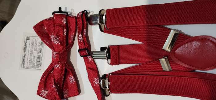 Фотография покупателя товара Набор мужской KAFTAN подтяжки и галстук-бабочка "Крутой Санта" - Фото 1