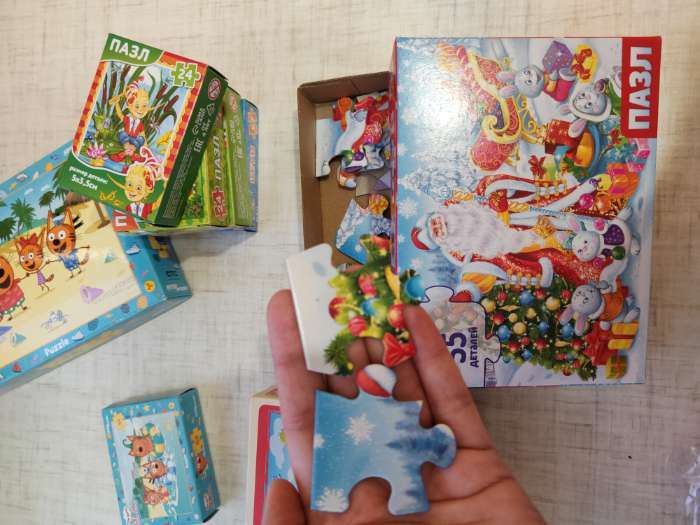 Фотография покупателя товара Пазл «Дед Мороз и зайцы», 35 деталей - Фото 6