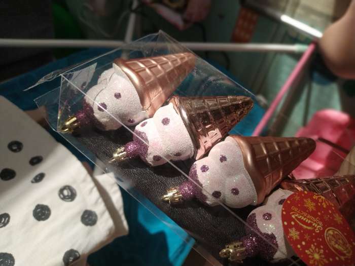 Фотография покупателя товара Украшение ёлочное "Рожок мороженого" (набор 4 шт) 4,5х10 см - Фото 2